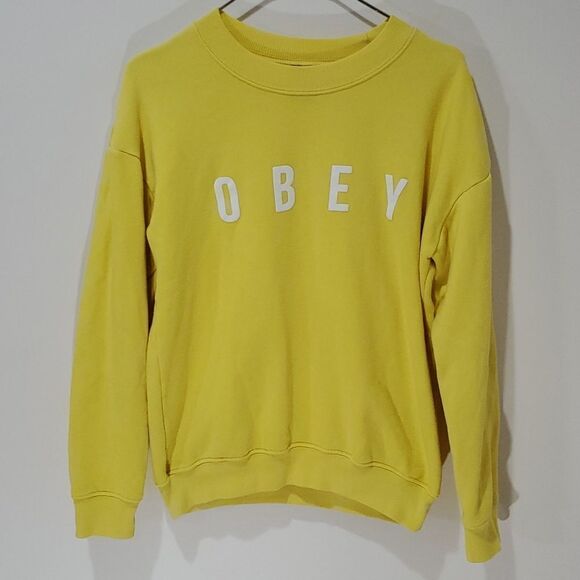 Obey xs yellow sweater - Picture 1 of 6